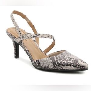 Abella True Comfort Snakeskin Pattern Slingback Heels NWOT